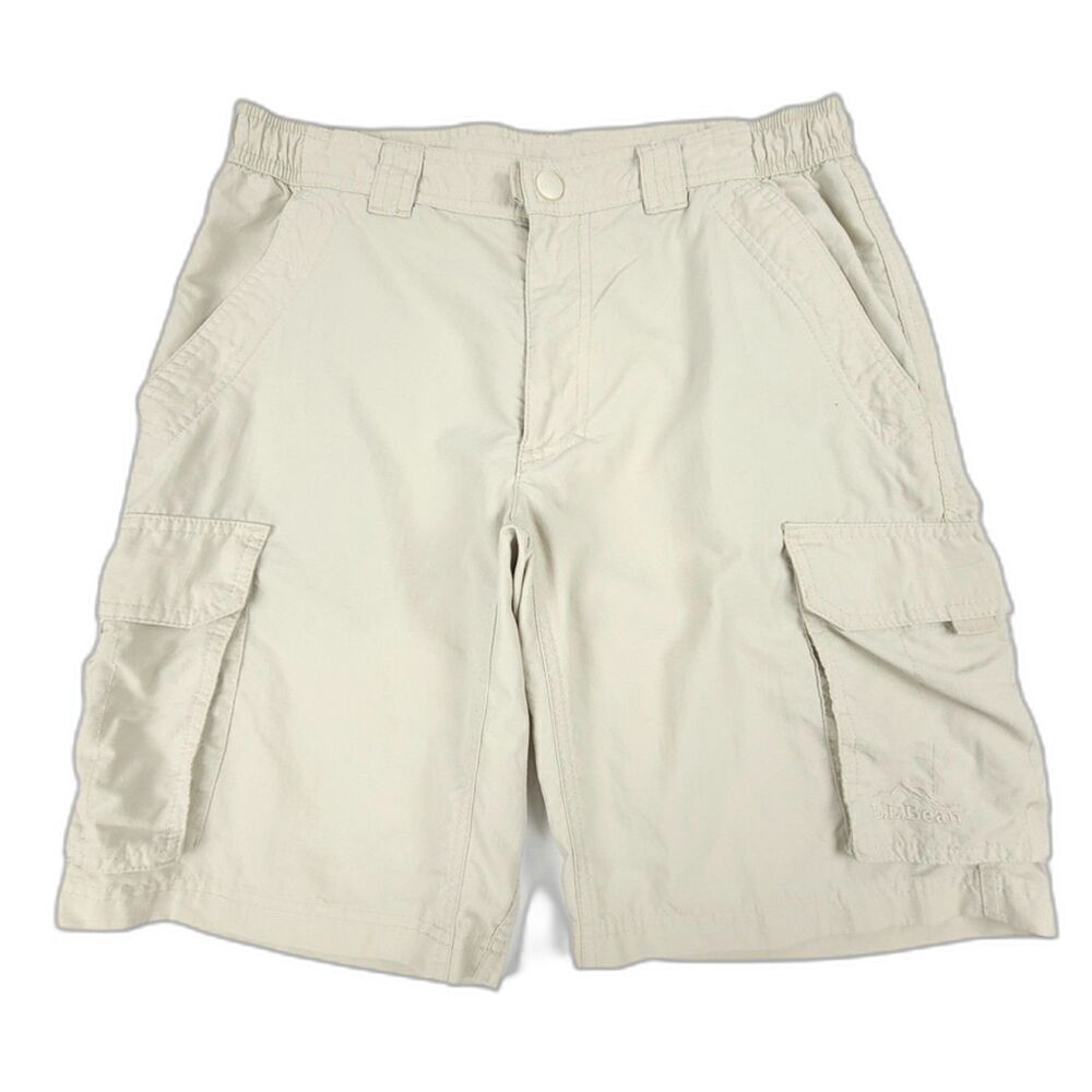 REI 100% Nylon 10 Inch Ripstop Cargo Shorts Utility Windbreaker Mens Small Khaki
